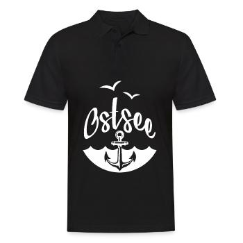 OSTSEE LIEBE URLAUB OSTSEEKÜSTE - Männer Poloshirt - Schwarz - Vorne - Kai (181cm)