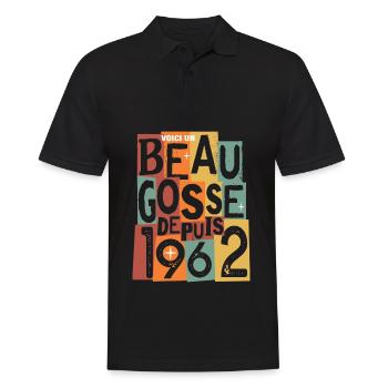 anniversaire 60 ans beau gosse - Polo Homme - noir - Devant - Kai (181cm)