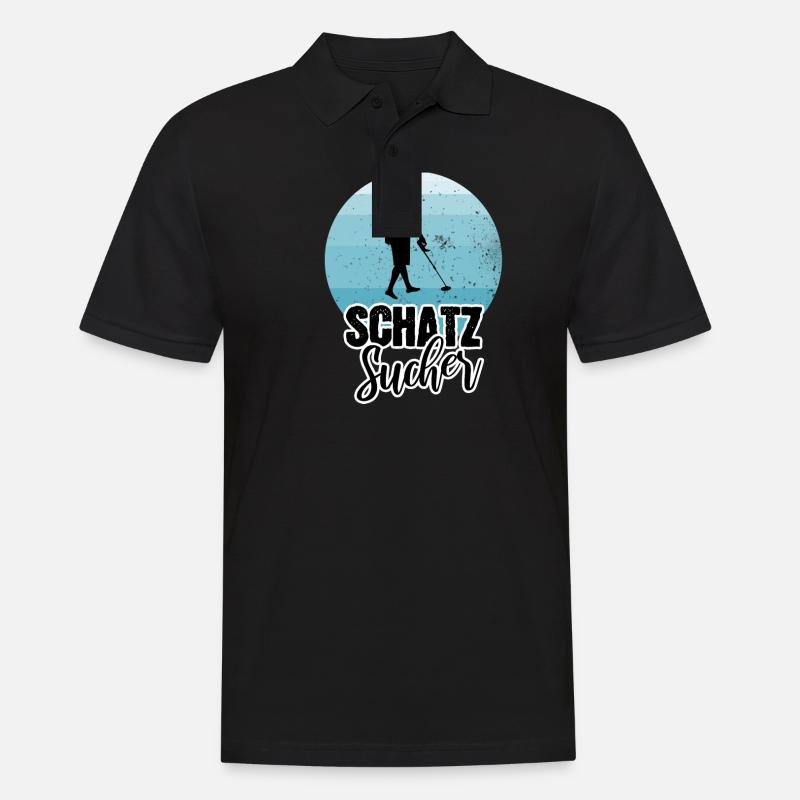 Schatzsucher - Männer Poloshirt - Schwarz