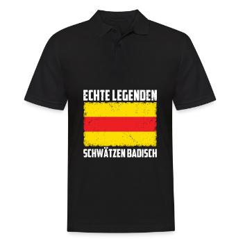 Echte Legenden Schwätzen Badisch - Geschenkideen - Männer Poloshirt - Schwarz - Vorne - Kai (181cm)