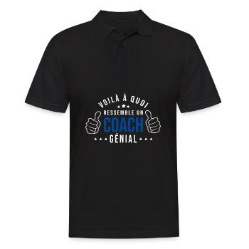 un coach génial cadeau humour coach entraineur - Polo Homme - noir - Devant - Kai (181cm)