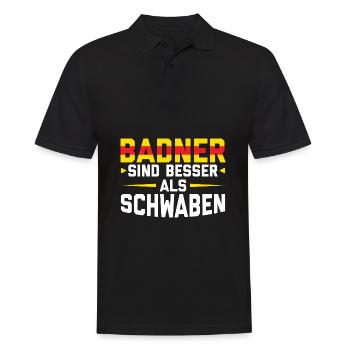 Baden Sprüche | Badisch Badnerland Bade Geschenke - Männer Poloshirt - Schwarz - Vorne - Kai (181cm)