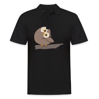 Uhu Hibou Comic - Polo Homme - noir - Devant - Kai (181cm)