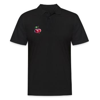 Kirschen Polygon - Männer Poloshirt - Schwarz - Vorne - Kai (181cm)