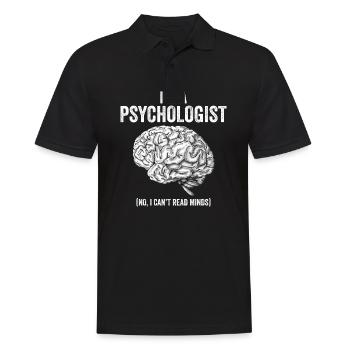 Psychologie psychologue thérapeute cadeau psyché - Polo Homme - noir - Devant - Kai (181cm)