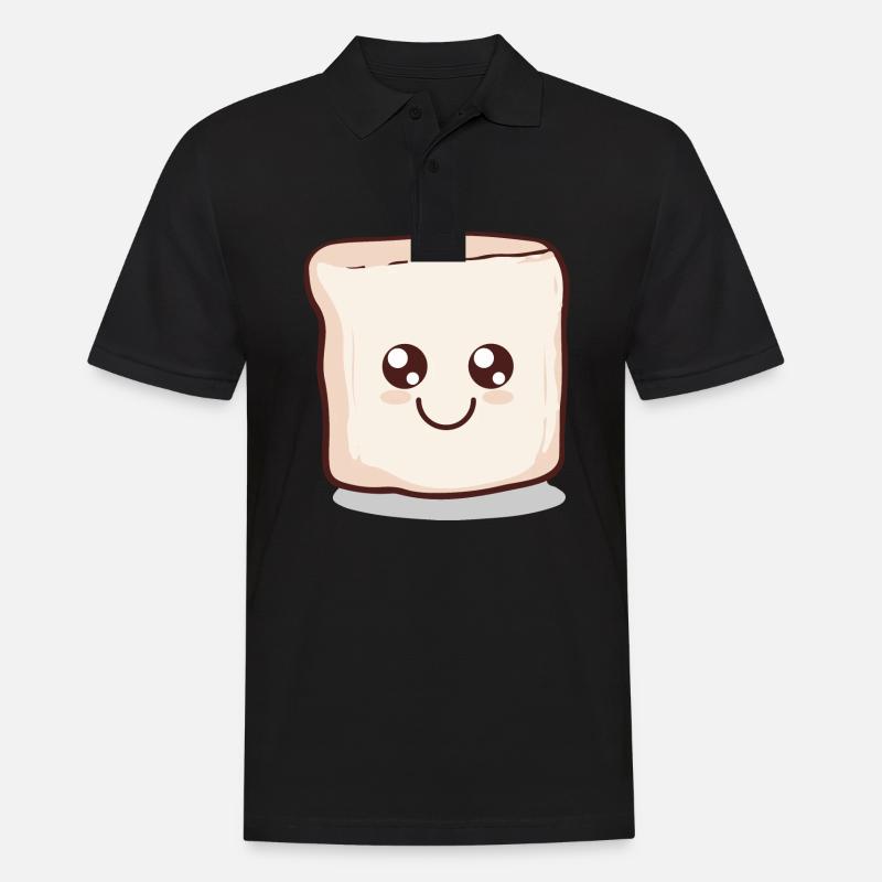 Kawaii Marshmallow | S'more | Camping - Men's Polo Shirt - black