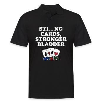 Cartes fortes Stronger Bladder Poker Joke Poker - Polo Homme - noir - Devant - Kai (181cm)