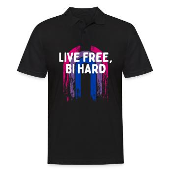 Live Free Bi Hard Bisexual Motivational Quote Bi - Polo Homme - noir - Devant - Kai (181cm)
