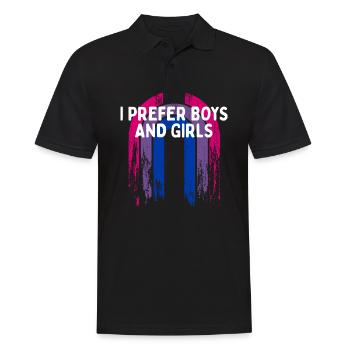 I Prefer Boys and Girls Bisexual LGBTQ Bi Pride - Männer Poloshirt - Schwarz - Vorne - Kai (181cm)