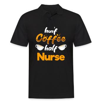 Half Coffee Half Nurse Funny Nursing Humor RN - Männer Poloshirt - Schwarz - Vorne - Kai (181cm)