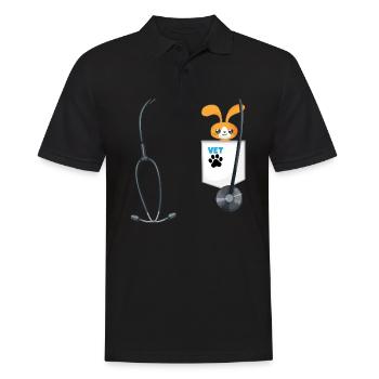 School Career Day Outfit Veterinarian Costume - Männer Poloshirt - Schwarz - Vorne - Kai (181cm)