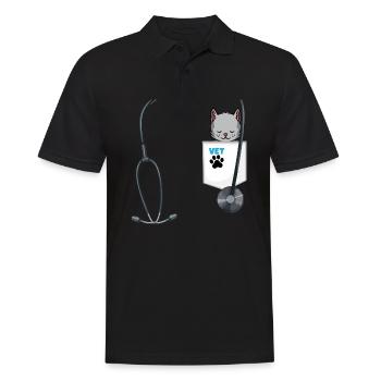 Veterinarian Costume Future Vet Outfit School - Männer Poloshirt - Schwarz - Vorne - Kai (181cm)