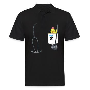 School Career Day Outfit Veterinarian Costume - Männer Poloshirt - Schwarz - Vorne - Kai (181cm)