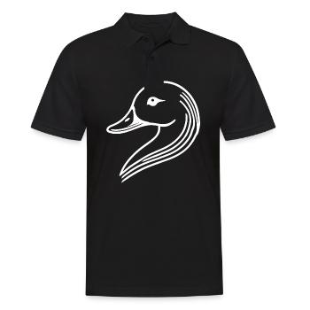 Tête de silhouette de cygne de canard minimaliste - Polo Homme - noir - Devant - Kai (181cm)