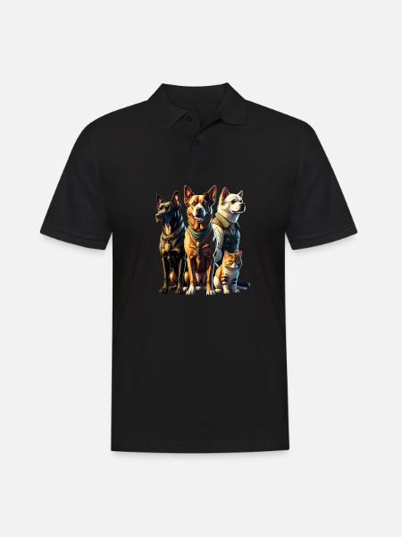 Dogs and cats - Men's Polo Shirt - black