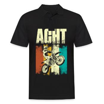 8. Geburtstag Motocross 8 Jahre Jungen Mädchen - Männer Poloshirt - Schwarz - Vorne - Kai (181cm)