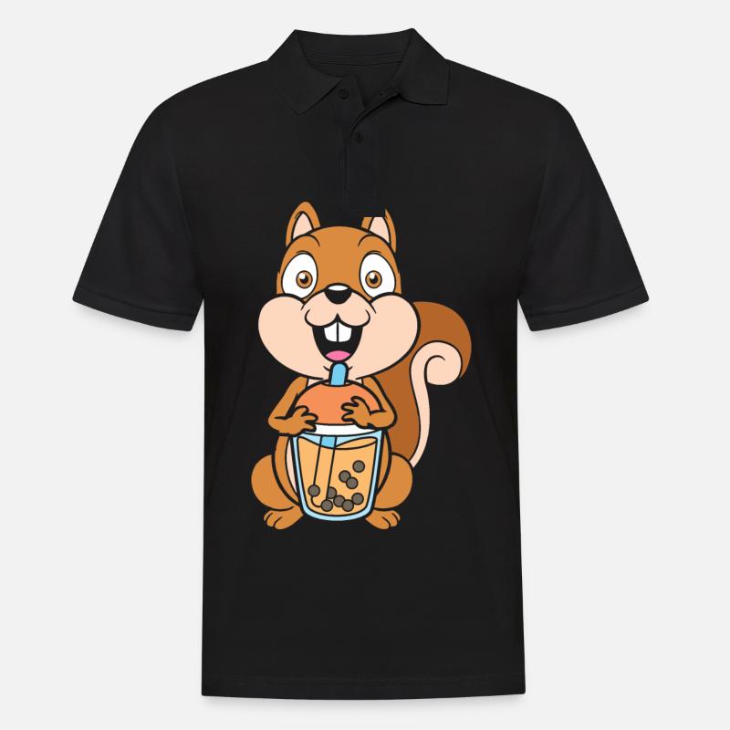 Bubble Tea Squirrel - Men's Polo Shirt - black