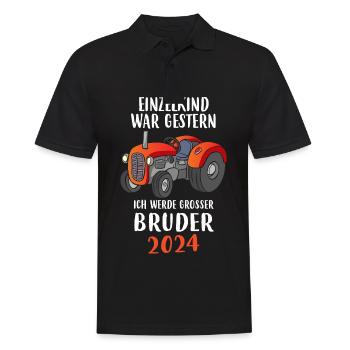 Großer Bruder 2024 - Männer Poloshirt - Schwarz - Vorne - Kai (181cm)