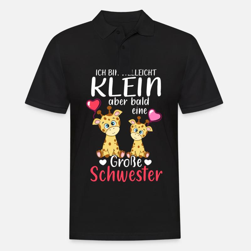 Ich Bin Klein Aber Bald Eine Große Schwester - Männer Poloshirt - Schwarz