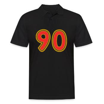 90. 90 ANS. 90e ANNIVERSAIRE. ANNIVERSAIRE 90 ANS. - Polo Homme - noir - Devant - Kai (181cm)