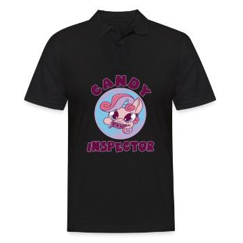Einhorn Candy Inspector Lustige Halloween -Party - Männer Poloshirt - Schwarz - Vorne - Kai (181cm)