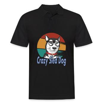Chiens de traîneau design Crazy Sled Dog - Polo Homme - noir - Devant - Kai (181cm)