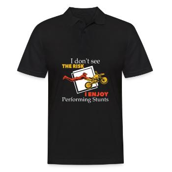 I don't see the Risk i Enjoy performing Stunts - Männer Poloshirt - Schwarz - Vorne - Kai (181cm)