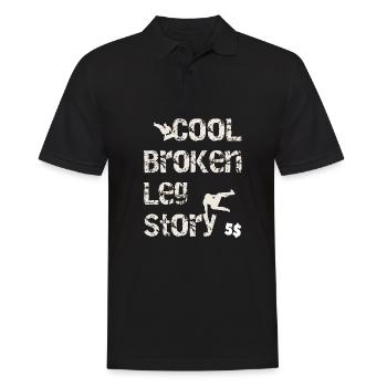 Cool broken leg story Lustiges Parkour Sport - Männer Poloshirt - Schwarz - Vorne - Kai (181cm)