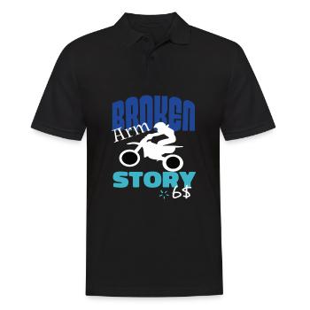 Broken Arm Story Drôle de motocross Extreme Sport - Polo Homme - noir - Devant - Kai (181cm)