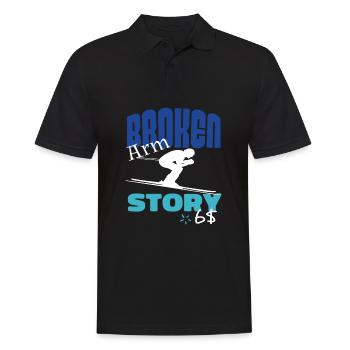 Broken Arm Story Fun Ski Downhill Sports - Men's Polo Shirt - black - Front - Kai (181cm)