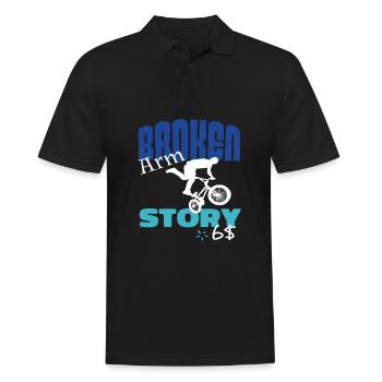 Broken Arm Story Drôle Freestyle Bmx Cyclistes - Polo Homme - noir - Devant - Kai (181cm)
