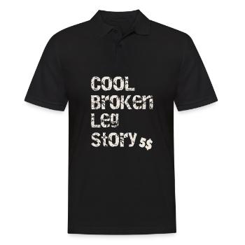 Cool Broken Leg Story Funny Extreme Sports - Men's Polo Shirt - black - Front - Kai (181cm)