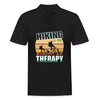 La randonnée est ma thérapie Trekking backback hike - Polo Homme - noir - Devant - Kai (181cm)