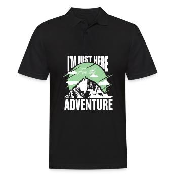 Je suis juste ici pour l’aventure Trekking randonnée - Polo Homme - noir - Devant - Kai (181cm)