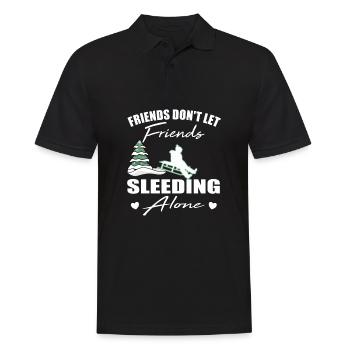 Friends don't let friends Sleeding Alone Sleed - Men's Polo Shirt - black - Front - Kai (181cm)