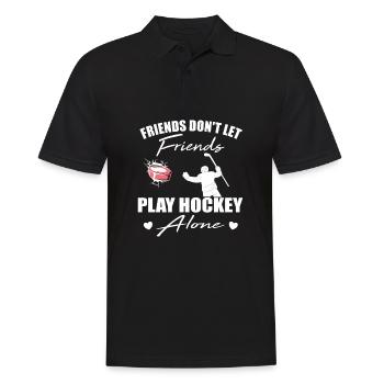 Les amis ne laissent pas leurs amis jouer seuls au hockey - Polo Homme - noir - Devant - Kai (181cm)