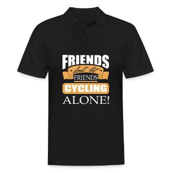 Les amis ne laissent pas leurs amis Vélo seul - Polo Homme - noir - Devant - Kai (181cm)