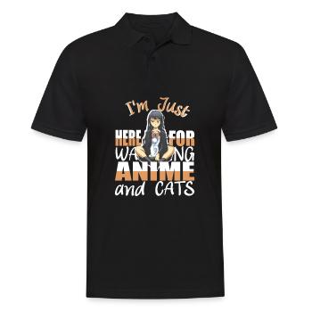 Je suis juste ici pour regarder Anime et Cats Manga - Polo Homme - noir - Devant - Kai (181cm)