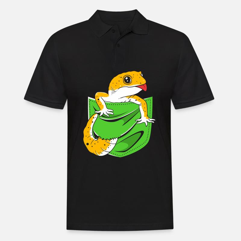 Leopard Gecko - Männer Poloshirt - Schwarz
