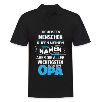 Menschen nennen mich Opa Opa Spruch - Männer Poloshirt - Schwarz - Vorne - Kai (181cm)