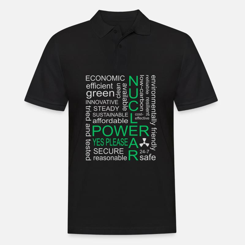Atomkraft, Ja bitte, Kernenergie - Männer Poloshirt - Schwarz