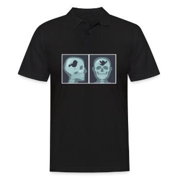 Funny X-Ray X-Ray Motif - Bird in the Head - Men's Polo Shirt - black - Front - Kai (181cm)