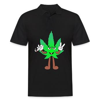 Der Bloom - Weed Cannabis Stoned Hanf Marihuana - Männer Poloshirt - Schwarz - Vorne - Kai (181cm)