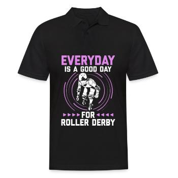 Roller Derby - Männer Poloshirt - Schwarz - Vorne - Kai (181cm)