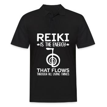 Reiki Spiritual - Reiki Master - Men's Polo Shirt - black - Front - Kai (181cm)