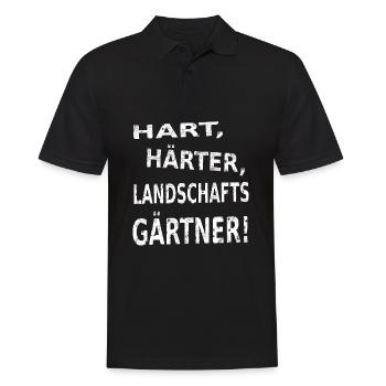 Landschaftsgärtner - Nur die Harten in den Garten - Männer Poloshirt - Schwarz - Vorne - Kai (181cm)
