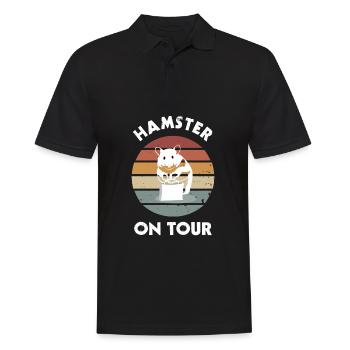 Shoppen Shopping Hamster on Tour - Männer Poloshirt - Schwarz - Vorne - Kai (181cm)
