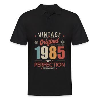 1985 Birthday Vintage Born 1985 - Men's Polo Shirt - black - Front - Kai (181cm)