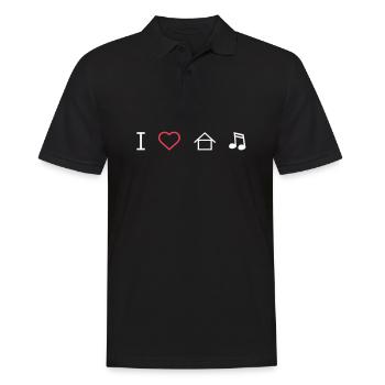 Ich liebe House Musik Geschenk Idee - Männer Poloshirt - Schwarz - Vorne - Kai (181cm)