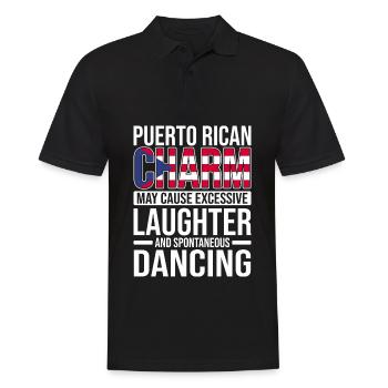 Puerto Rico Flagge | Puerto Ricaner Geschenkideen - Männer Poloshirt - Schwarz - Vorne - Kai (181cm)